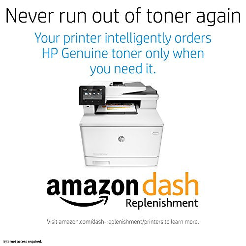 HP LaserJet Pro M477fnw All-in-One Wireless Color Laser Printer with Built-in Ethernet, Amazon Dash Replenishment ready (CF377A)