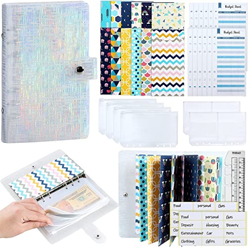Folder 34 Pcs Budget Binder Cash Envelope Planner System, with Money Envelopes,Expense Budget Sheets, PVC Storage Bags, Labels, Ruler Storage Rack (Color : B)