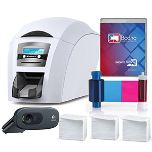Magicard Enduro 3e Single Sided ID Card Printer & Complete Supplies Package with Bodno ID Software