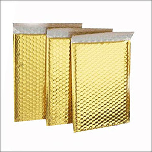ProLine Glamour Metallic Gold Poly Bubble Mailers Envelopes Bags #0 6.5" x 10" Extra Wide Perfect for DVD Wide CD (1000)