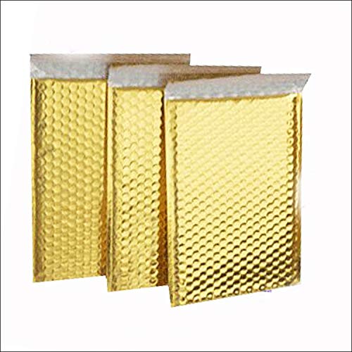 ProLine Glamour Metallic Gold Poly Bubble Mailers Envelopes Bags #0 6.5" x 10" Extra Wide Perfect for DVD Wide CD (1000)