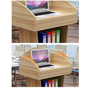 None Wood Lectern Stand Up Desk for Church School Presentation