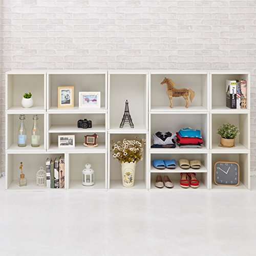 Way Basics Rome Storage Blox Eco Modular Bookcase Shelving, White (Tool-Free Assembly and Uniquely Crafted from Sustainable Non Toxic zBoard paperboard)