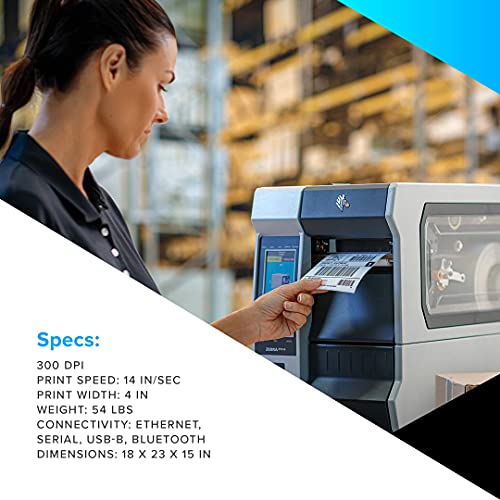 Zebra ZT411 Thermal Transfer Industrial Printer 300 dpi Print Width 4 in Serial USB Ethernet Bluetooth Peeler with Full Rewind ZT41143-T410000Z (Renewed)