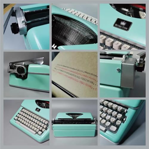 Quepiem Retro Mechanical English Typewriter, Traditional Portable Manual Typewriter (Black)