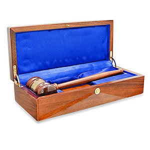 Engraved Gavel and Block Set | Judge's Personalized Gavel Engraved with Custom Message | Judge Gavel in Walnut Wood with Customized Brass Plaque - by Executive Gift Shoppe