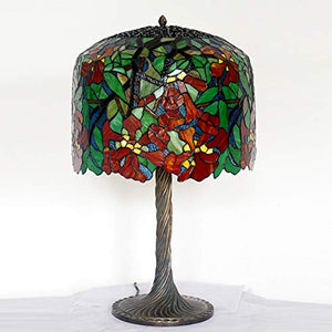 MaGiLL Tiffany Style Desk Lamp 30" High Floral Pattern Colored Glass Lampshade Bronze - Bedroom, Living Room