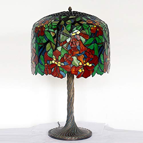 MaGiLL Tiffany Style Desk Lamp 30" High Floral Pattern Colored Glass Lampshade Bronze - Bedroom, Living Room
