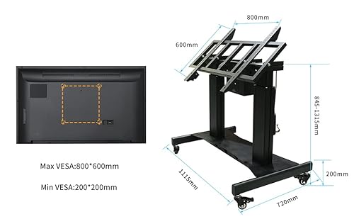 JGSTAVMS TV Mobile Stand for 65-86 Inch TV - Electric Lifting & Rotatable Stand