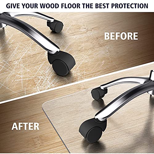 KUAIE Transparent Office Chair Mat, Non-Slip Carpet Protector, Waterproof, Scratch Resistant, PVC Table Mat - 180x250cm