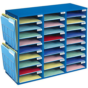 Really Good Stuff Mail Center with Wire Paper Holders- 1 Classroom Mail Center with 27 Slots – Keep Your Classroom or Office Organized, Durable, Easy Assembly