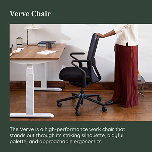 Branch Verve Chair - High Performance Executive Office Chair with Adjustable Lumbar Support - High Density Foam Cushion - Aluminum Base - Galaxy - Up to 275 lbs