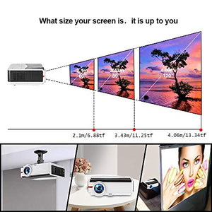 WiFi Projector, 5000 Lux Support Full HD 1080P Wireless Bluetooth LCD Video Airplay Projector with iPhone, Smartphone, Laptop, PC, TV Stick, PS4, DVD, HDMI, UB, VGA, AV for Home Outdoor Cinema