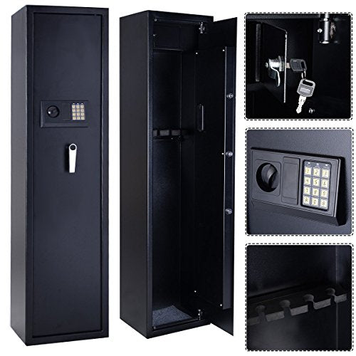 Goplus 5 Rifle Electronic Lock Gun Storage Safe Cabinet Steel Lockbox Firearm