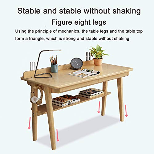 Desk Home Solid Wood Computer, Simple Modern Office Workstation, Bedroom Student Writing Game Table, Suitable for Home, Office