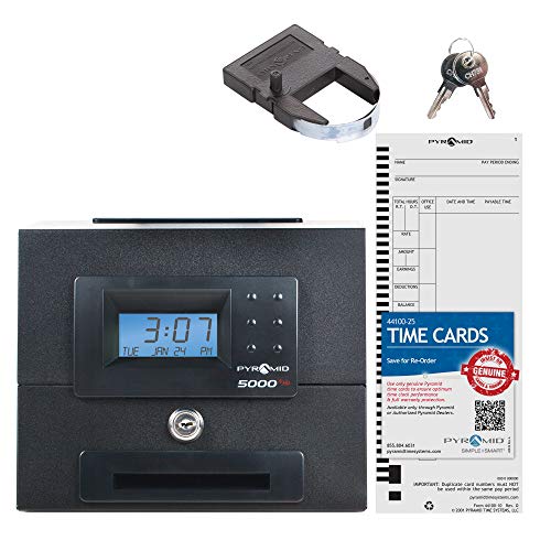 Pyramid 5000HD Heavy Duty Steel Auto Totaling Time Clock - Made in the USA