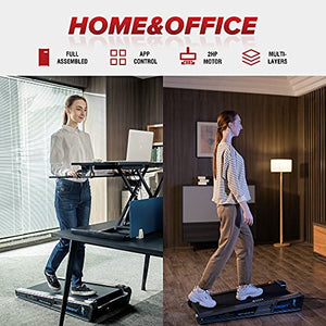 Egofit Walker Pro Smallest Under Desk Electric Walking Treadmill for Home, Small & Compact Treadmill to Fit Desk Perfectly and Home & Office with APP & Remote Control