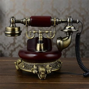 None Antique Fixed Telephone Home Caller ID Landline Phone Resin and Imitation Metal Hands-Free Button Dial Telephones (Color: Style 3) (Style 2)