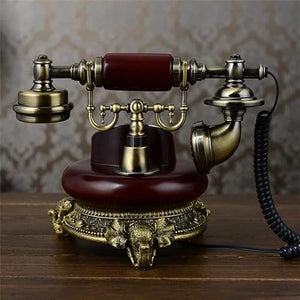 None Antique Fixed Telephone with Caller ID and Hands-Free Button Dial - Resin and Imitation Metal Landline Phone (Color: Style 3, Style 1)