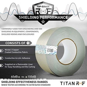 TitanRF Faraday Tape - High-Shielding Conductive Adhesive Tape // Used to Connect TitanRF Fabric Sheets or Seal RF Enclosures (2.5 inch W x 164 feet L)