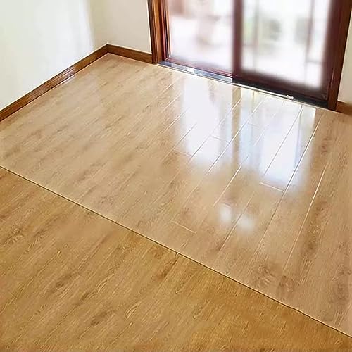 HAIXHX Clear Carpet Protector, Non-Slip Office Chair Mat Desk Pad, Transparent Dustproof Cover, 150x500cm