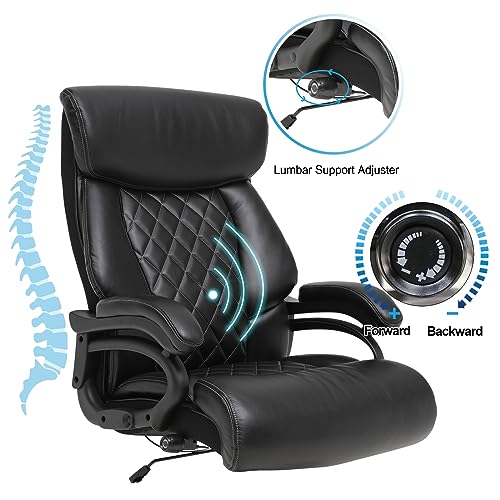BOWTHY Big and Tall Office Chair 500lbs Heavy Duty Ergonomic Executive Leather Chair