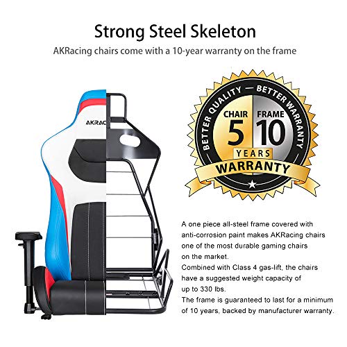 AKRacing Masters Series Premium Gaming Chair with High Backrest, Recliner, Swivel, Tilt, 4D Armrests, Rocker and Seat Height Adjustment Mechanisms with 5/10 Warranty - Tri