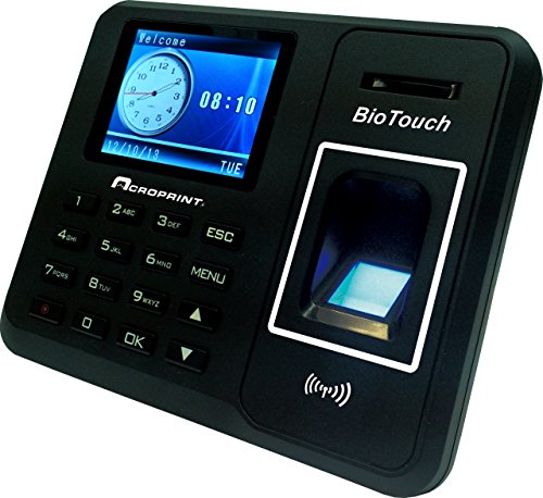 Acroprint BioTouch Self-Contained Automatic Biometric Fingerprint/Proximity Time Clock
