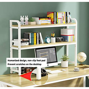 Zenglingliang Desktop Bookshelf 3-Tier Organizer with White Metal Frame - Adjustable Countertop Display Rack