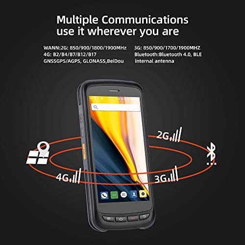 Pistol Grip Android Barcode Scanner MUNBYN with Zebra 2D/1D/QR Reader, IP65 Rugged Data Collector, 4G WiFi BT GPS Handheld Mobile Computer, 5.2'' IPS FHD Touch Screen for Warehouse Stock Inventory