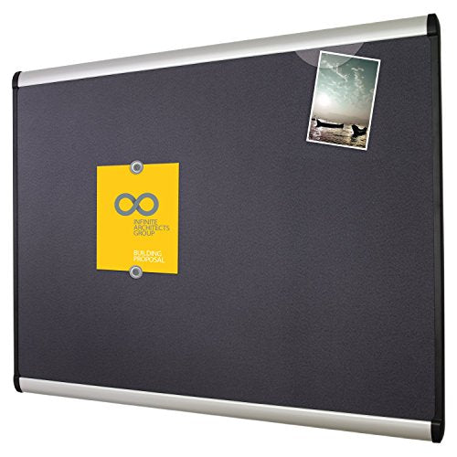 Quartet Prestige Plus Magnetic Fabric Bulletin Board, 4 x 3 Feet, Aluminum Finish Frame, One Board per Order (MB544A)
