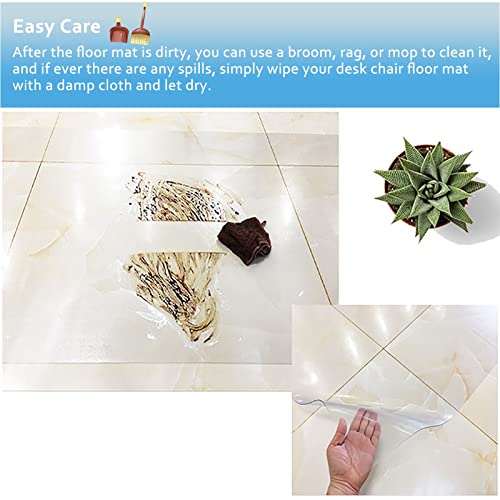 DOGOU Clear PVC Floor Mat - Vinyl Entrance Runner Rug Protector - Meeting Room Computer Chair Mats - Waterproof Carpet for Balcony (120x550cm/3.9x18ft)