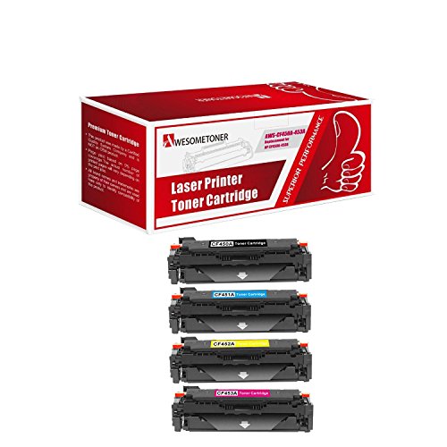 Awesometoner Compatible 4 Pack CF450A CF451A CF452A CF453A 655A Toner Cartridge For HP Color LaserJet Enterprise M653's Yield BK 12500 CMY 10500 Pages