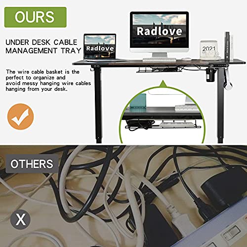 Radlove Electric Height Adjustable L-Shaped Desk with Memory Controller (Black)