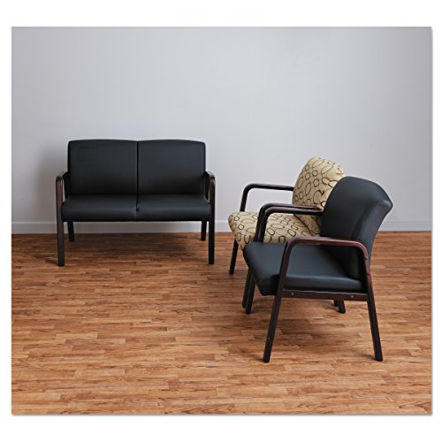 Alera ALERL4351M Reception Lounge Series Guest Chair, Mahogany/Tan Fabric