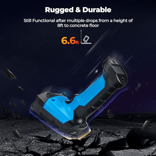 MUNBYN Ultra-Rugged Barcode Scanner - Heavy Duty IP68 1D/2D QR Waterproof Wireless Reader