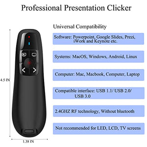 Zoxkoy Wireless PowerPoint Remote Clicker: 30-Pack Presenter with Red Pointer | USB Plug & Play | 100Ft Control Range | Ergonomic Design