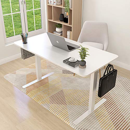 Standing Desk Electric Height Adjustable Desk, Sit Stand Desk Home Office Workstation Computer Stand Up Desk with Storage Bag and Hook (48" x 24" Splice Desktop, White)