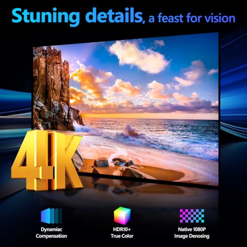 ZCGIOBN Smart WiFi6 4K Daylight Projector with Bluetooth 5.2