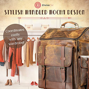 EnvivaCor EVOD Leather Backpack - Vintage Leather Backpack Purse for Women and Men - Cute, Trendy and Fashionable Leather Laptop Travel Backpack - Teen Boys and Girls Fashion Bagpack (Brown)