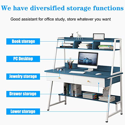 DIANAR Computer Desk with Storage Shelf Studying Writing Gaming Laptop Table Small Home Office Desks Desk Computer Desk with Drawers for Small Spaces Home Office Workstation