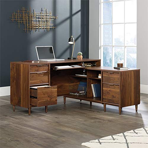 Home Square 2-Piece Set: L Shaped Computer Desk & Lateral File Cabinet