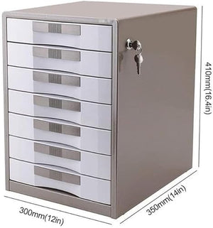 ELODEK 7-Layer Lockable Desktop File Cabinet, Aluminum Alloy, Cosmetic Storage (Size:A)