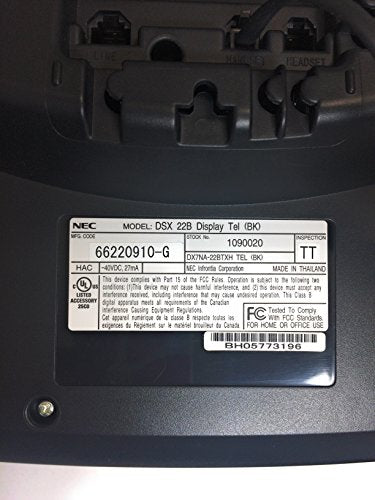 NEC 1090020 DSX 22-Button Display Telephone - Black