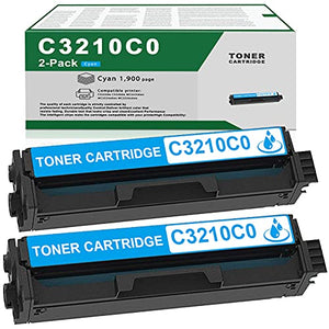 2 Pack Cyan High Yield C3210C0 Toner Cartridge Compatible Replacement for Lexmark C3224dw C3326dw MC3224dwe MC3224adwe MC3326adwe Printer