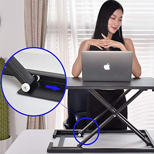 LXTIN Standing Desk Computer Office Workstation Height Adjustable seat Standing Desk Riser Ergonomic Converter for at Home and in The Office White 73x47cm (29x19inch)