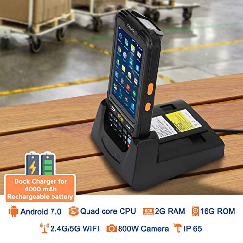 MUNBYN 3G 4G Handheld Android 7.0 POS Terminal with 1D Honeywell Barcode Scanner with Charger Cradle and Touch Screen WiFi BT GPS for Delivery Warehouse Management Shipping