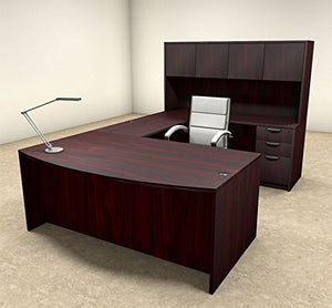 UTM Furniture 5pc U Shape Modern Executive Office Desk OT-SUL-U15