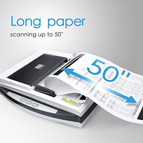 Plustek PL4080 - High Speed Versatile Scanner, Flatbed + ADF All in one. with 50 Sheet Document Feeder and A4 Size Flatbed scan Special Design Suit for Multi Folded documents.