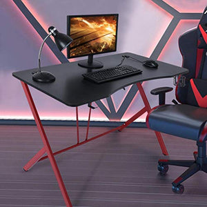 AUSPUM Gaming Desk 47.2Inch Computer Desk Gaming Table,Pc Gaming Workstation Home Office Desk with Headphone Hook (D)